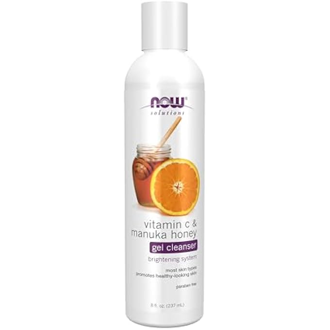 now SOLUTIONS, VITAMIN C AND MANUKA HONEY GEL CLEANSER, BRIGHTENING SYSTEM, PROMOTES HEALTHY-LOOKING SKIN, 8-OUNCE - Image 1